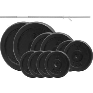 Zestaw 90kg obciążenie żeliwne 29mm + gryf 180cm - PlatinumFitness