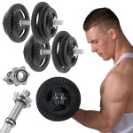 Regulowane hantle żeliwne 2x 20kg + zaciski - HRD System