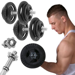 Regulowane hantle żeliwne 2x 20kg + zaciski - HRD System