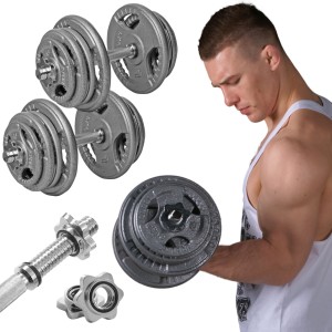 Zestaw hantli żeliwnych kierownica hamertone 2 x 25 kg PlatinumFitness