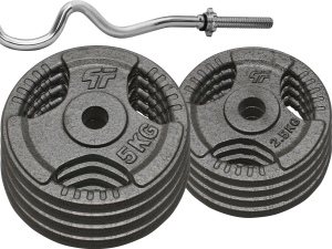 Zestaw 37KG Obciążenie Żeliwne 29mm + Gryf 28mm - Platinum Fitness