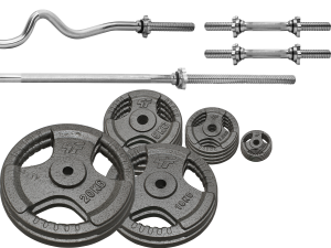 Zestaw 115KG Obciążenie Żeliwne 29mm + 4 Gryfy 28mm - Platinum Fitness