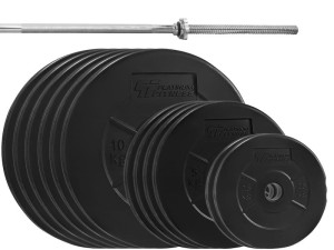 Zestaw 95kg (6x10 kg 4x5 kg 2x2,5 kg) Obciążenie bitumiczne 29mm +  gryf prosty 180cm