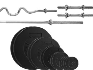 Zestaw 100kg (2x20 kg 2x10 kg 2x5 kg 2x2,5 kg 4x1,25 kg) Obciążenie bitumiczne 29mm +  4xgryf