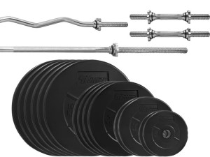 Zestaw 107,5kg (6x10 kg 4x5 kg 2x2,5 kg 2x1,25 kg) Obciążenie bitumiczne 29mm +  4xgryf