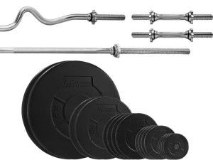 Zestaw 115kg (2x20 kg 2x10 kg 4x5 kg 4x2,5 kg 4x1,25 kg) Obciążenie bitumiczne 29mm +  4xgryf