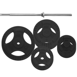 Zestaw 50 kg obciążenie żeliwne 29mm + Gryf prosty - HRD System