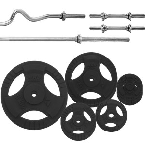 Zestaw 80 kg Obciążenie Żeliwne 29mm + 4x Gryf - HRD System