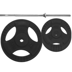 Zestaw 40 kg obciążenie żeliwne 29mm + Gryf prosty - HRD System