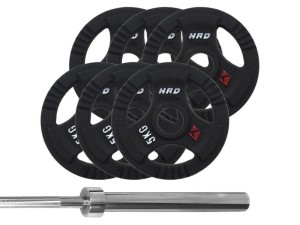 Zestaw Obciążenie Olimpijskie 43kg Gryf olimpijski HRD System