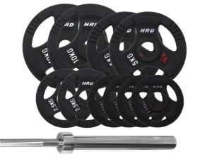 Zestaw Obciążenie Olimpijskie 53kg Gryf olimpijski HRD System