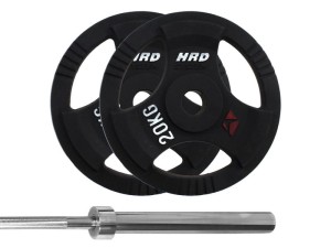 Zestaw Obciążenie Olimpijskie 53kg Gryf olimpijski HRD System