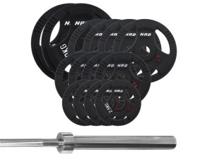 Zestaw Obciążenie Olimpijskie 123kg Gryf olimpijski - HRD System