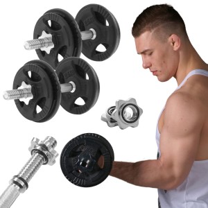 Regulowane hantle żeliwne 2x 10kg + zaciski - HRD System