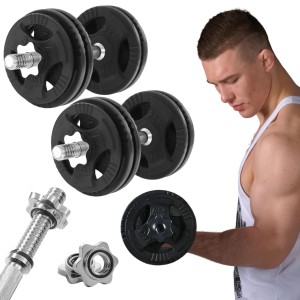 Regulowane hantle żeliwne 2x 15kg + zaciski - HRD System