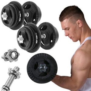 Regulowane hantle żeliwne 2x 25kg + zaciski - HRD System