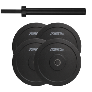 ZESTAW 40KG OBCIĄŻENIE OLIMPIJSKIE BUMPER + GRYF - HRD System