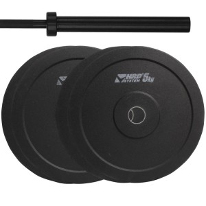 ZESTAW 50KG OBCIĄŻENIE OLIMPIJSKIE BUMPER + GRYF - HRD System