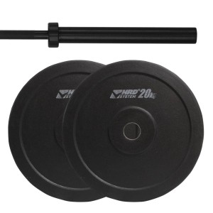 ZESTAW 60KG OBCIĄŻENIE OLIMPIJSKIE BUMPER + GRYF - HRD System