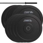 ZESTAW 100KG OBCIĄŻENIE OLIMPIJSKIE BUMPER + GRYF - HRD System
