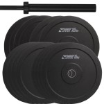 ZESTAW 150KG OBCIĄŻENIE OLIMPIJSKIE BUMPER + GRYF - HRD System