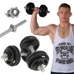 Regulowane hantle żeliwne 2x15kg + zaciski - Beltor