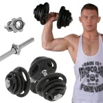 Regulowane hantle żeliwne 2x25kg + zaciski - Beltor