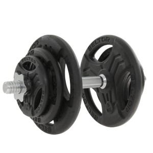 Regulowana hantla żeliwna 20kg + zaciski - Beltor