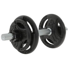 Regulowana hantla żeliwna 10kg + zaciski szczękowe czarne - Beltor