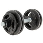 Regulowana hantla żeliwna 15kg + zaciski szczękowe czarne - Beltor