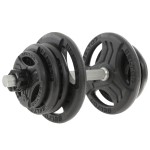 Regulowana hantla żeliwna 25kg + zaciski szczękowe czarne - Beltor