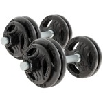 Regulowane hantle żeliwne 2x15kg + zaciski szczękowe czarne - Beltor