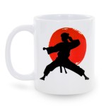 KUBEK KARATE WE DO LOGO BIAŁY KARATEKA PREZENT SENSEI - Beltor