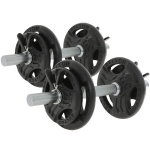 Regulowane hantle żeliwne 2x10kg + zaciski motylkowe czarne - Beltor