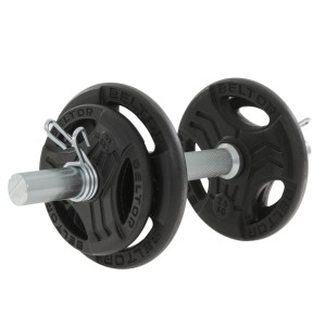 Regulowana hantla żeliwna 10kg + zaciski sprężynowe - Beltor