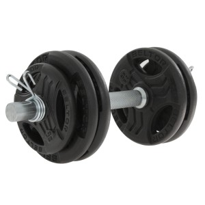 Regulowana hantla żeliwna 15kg + zaciski sprężynowe - Beltor