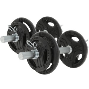 Regulowane hantle żeliwne 2x10kg + zaciski sprężynowe - Beltor