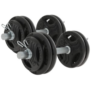 Regulowane hantle żeliwne 2x15kg + zaciski sprężynowe - Beltor