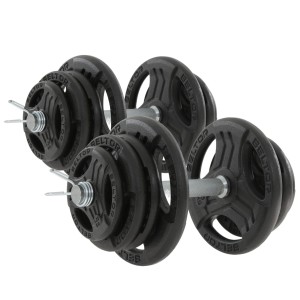 Regulowane hantle żeliwne 2x25kg  + zaciski sprężynowe - Beltor