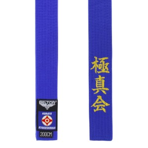NIEBIESKI PAS KARATE KYOKUSHINKAI Z HAFTEM DO KIMONA KARATEGI - BELTOR