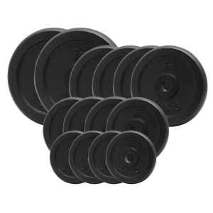 Obciążenie żeliwne pełne 29mm. Zestaw 110kg. (4x2,5, 4x5, 4x10, 2x20)
