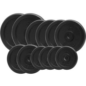 Obciążenie żeliwne pełne 29mm. Zestaw 100kg. (4x2,5, 2x5, 4x10, 2x20)