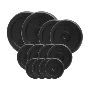 Obciążenie żeliwne pełne 29mm. Zestaw 90kg. (4x2,5, 4x5, 2x10, 2x20)