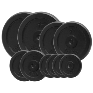 Obciążenie żeliwne pełne 29mm. Zestaw 80kg. (4x2,5, 2x5, 2x10, 2x20)