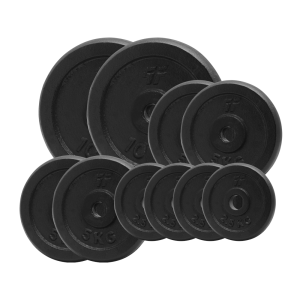 Obciążenie żeliwne pełne 29mm. Zestaw 50kg. (2x2,5, 4x5, 2x10)