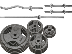 Zestaw obciążenie żeliwne 96kg (4x10, 4x5kg, 4x2,5kg, 4x1,25kg) 29mm + 4 gryfy