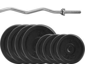 Zestaw obciążenie żeliwne pełne 36kg (4x5kg, 4x2,5kg) 29mm + Gryf lekko łamany