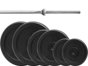 Zestaw obciążenie żeliwne pełne 80kg (2x20kg, 2x10kg, 2x5kg) 29mm + Gryf 180cm