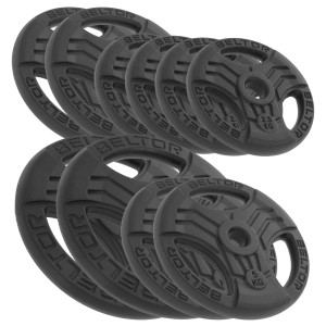 Zestaw 50kg Obciążenie żeliwne kierownica 26mm FastGrip Beltor 