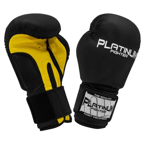 Rękawice bokserskie Spartacus Czarne Platinum Fighter
